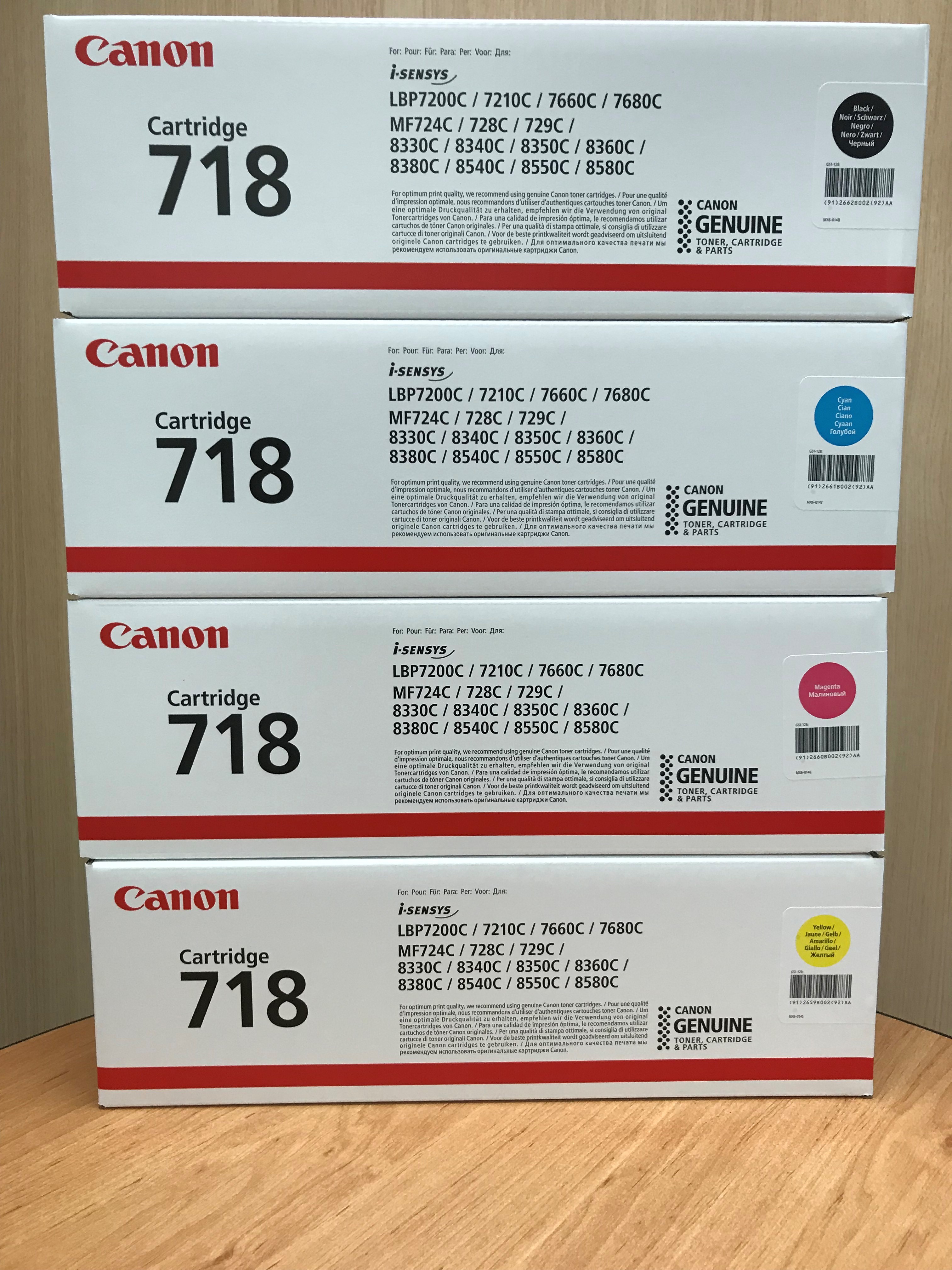 Canon Toner CRG-718 B,C,M,Y skladem +100 !!!